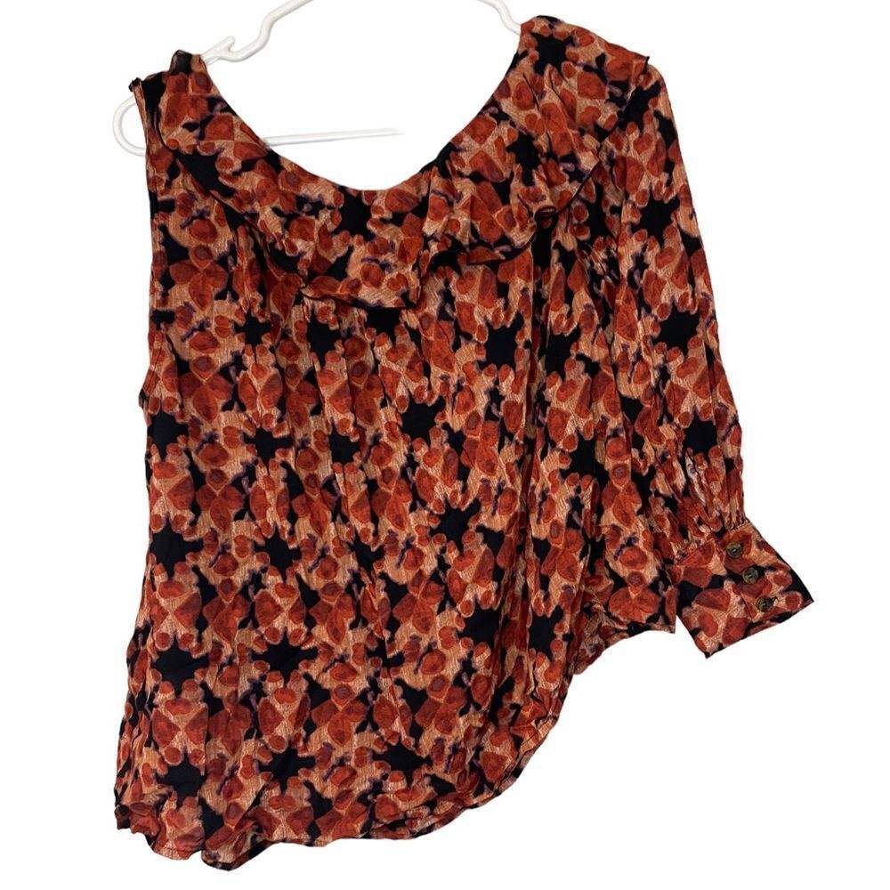 Free People One Shoulder Floral Ruffle top NWT - Picture 2 of 7
